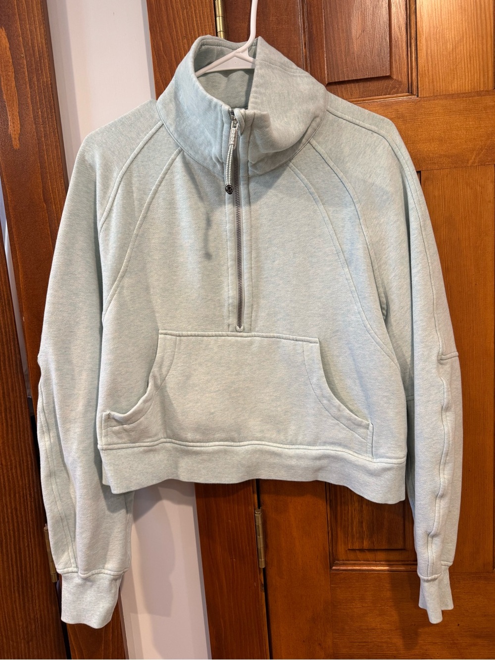 lululemon athletica Light Mint Half-Zip Funnel Neck Pullover